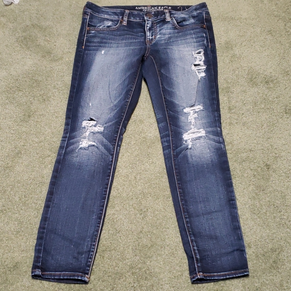 American Eagle ripped jeggings, ankle length